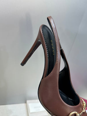 Gucci Women's Pointed-toe Slingback High Heels Shoes 9.5cm G86236 - Euro 35=US 4 - View 8