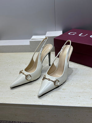 Gucci Women's Pointed-toe Slingback High Heels Shoes 9.5cm G86237 - Euro 35=US 4 - View 1