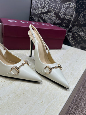 Gucci Women's Pointed-toe Slingback High Heels Shoes 9.5cm G86237 - Euro 35=US 4 - View 3