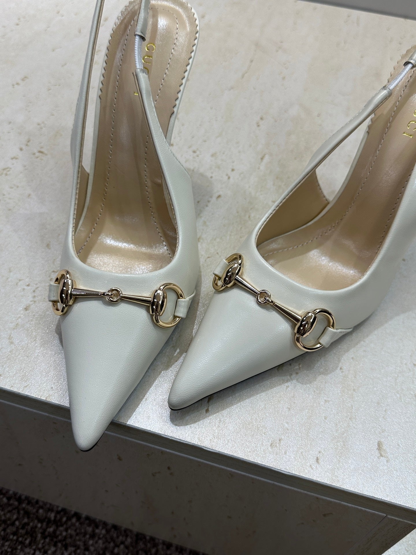 Gucci Women's Pointed-toe Slingback High Heels Shoes 9.5cm G86237 - Euro 35=US 4 - View 6