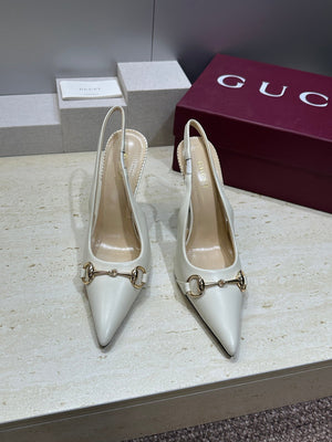 Gucci Women's Pointed-toe Slingback High Heels Shoes 9.5cm G86237 - Euro 35=US 4 - View 9