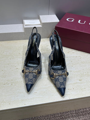 Gucci Women's Pointed-toe Slingback High Heels Shoes 9.5cm G86238 - Euro 35=US 4 - View 3