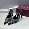 Gucci Women's Pointed-toe Slingback High Heels Shoes 9.5cm G86238 - Euro 35=US 4 - View 1