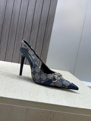Gucci Women's Pointed-toe Slingback High Heels Shoes 9.5cm G86238 - Euro 35=US 4 - View 6