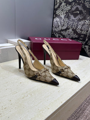 Gucci Women's Pointed-toe Slingback High Heels Shoes 9.5cm G86239 - Euro 35=US 4 - View 2