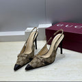 Gucci Women's Pointed-toe Slingback High Heels Shoes 9.5cm G86239 - Euro 35=US 4 - View 1