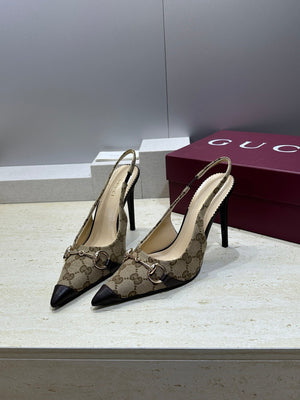 Gucci Women's Pointed-toe Slingback High Heels Shoes 9.5cm G86239 - Euro 35=US 4 - View 1