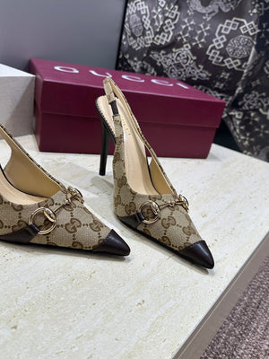 Gucci Women's Pointed-toe Slingback High Heels Shoes 9.5cm G86239 - Euro 35=US 4 - View 4