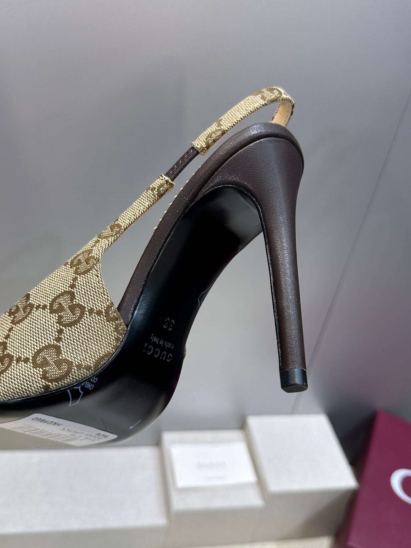 Gucci Women's Pointed-toe Slingback High Heels Shoes 9.5cm G86239 - Euro 35=US 4 - View 9