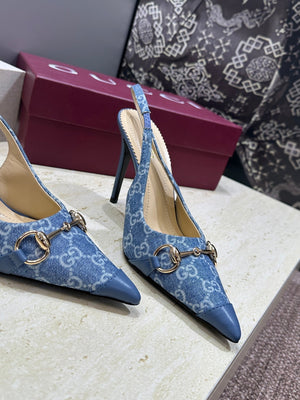 Gucci Women's Pointed-toe Slingback High Heels Shoes 9.5cm G86240 - Euro 35=US 4 - View 4