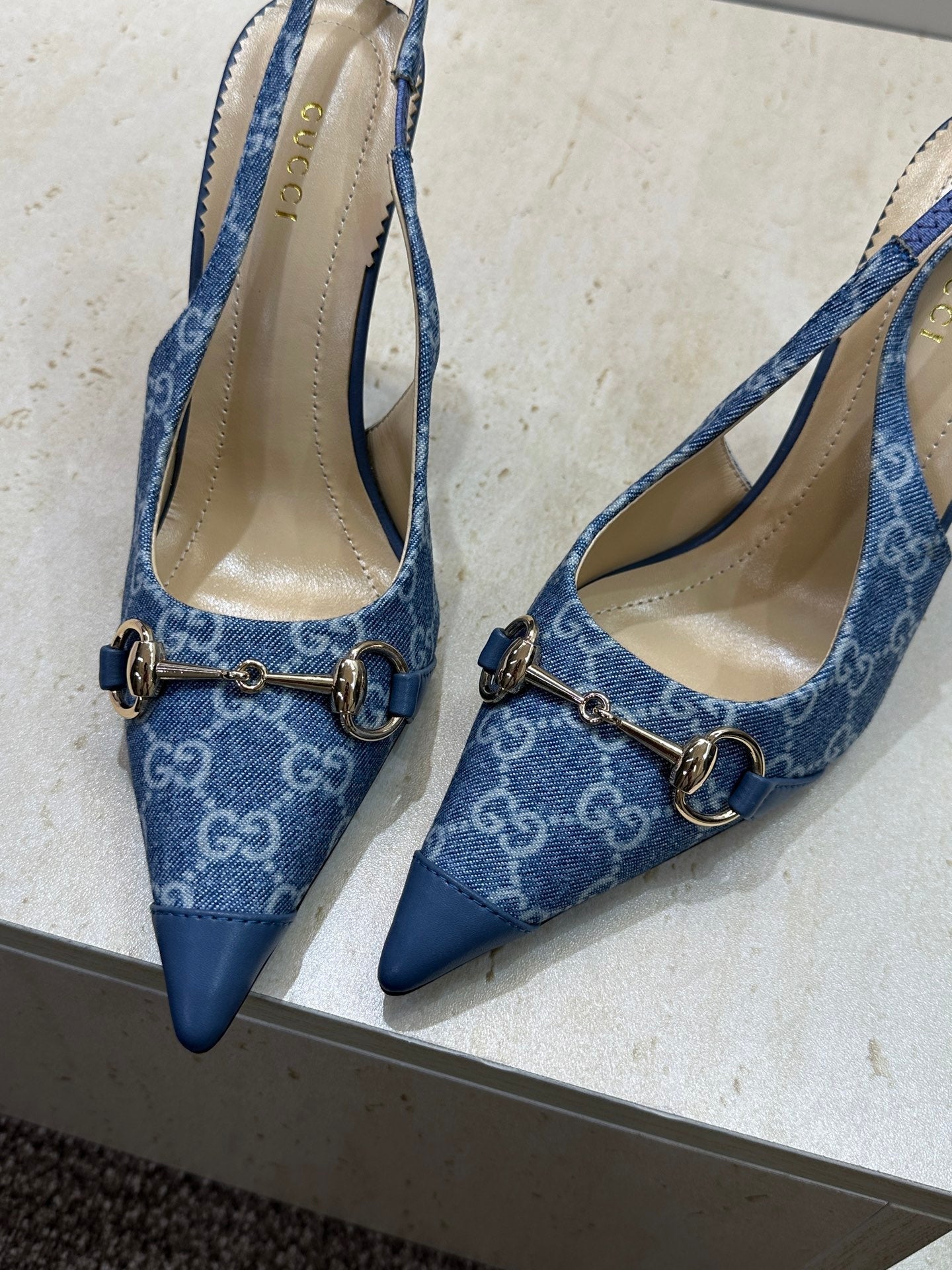 Gucci Women's Pointed-toe Slingback High Heels Shoes 9.5cm G86240 - Euro 35=US 4 - View 7
