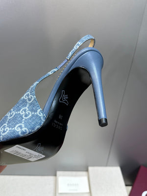 Gucci Women's Pointed-toe Slingback High Heels Shoes 9.5cm G86240 - Euro 35=US 4 - View 9