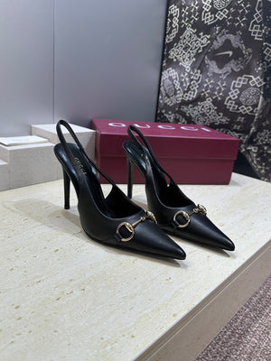 Gucci Women's Pointed-toe Slingback High Heels Shoes 9.5cm G86241 - Euro 35=US 4 - View 1