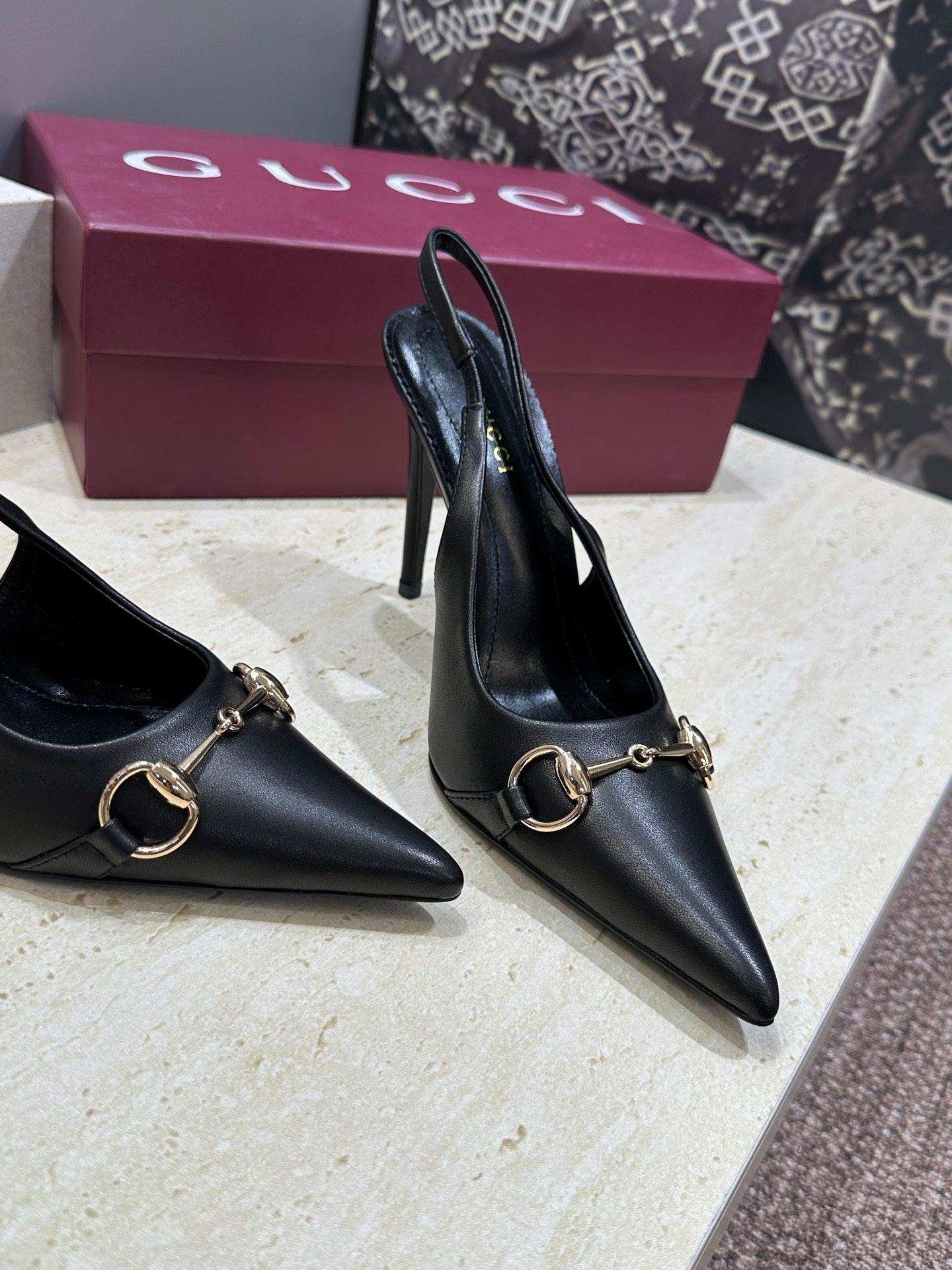 Gucci Women's Pointed-toe Slingback High Heels Shoes 9.5cm G86241 - Euro 35=US 4 - View 4