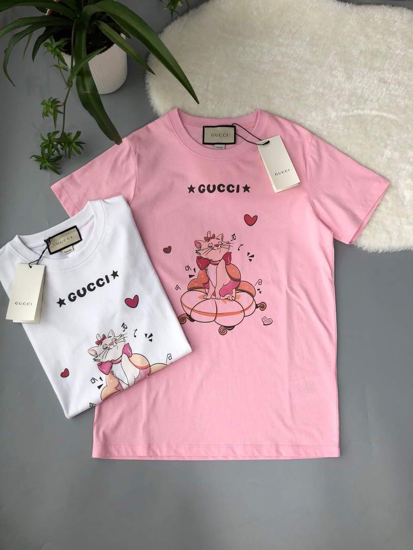 Gucci Women's T-Shirts Designer Gucci Clothing Pink 38093