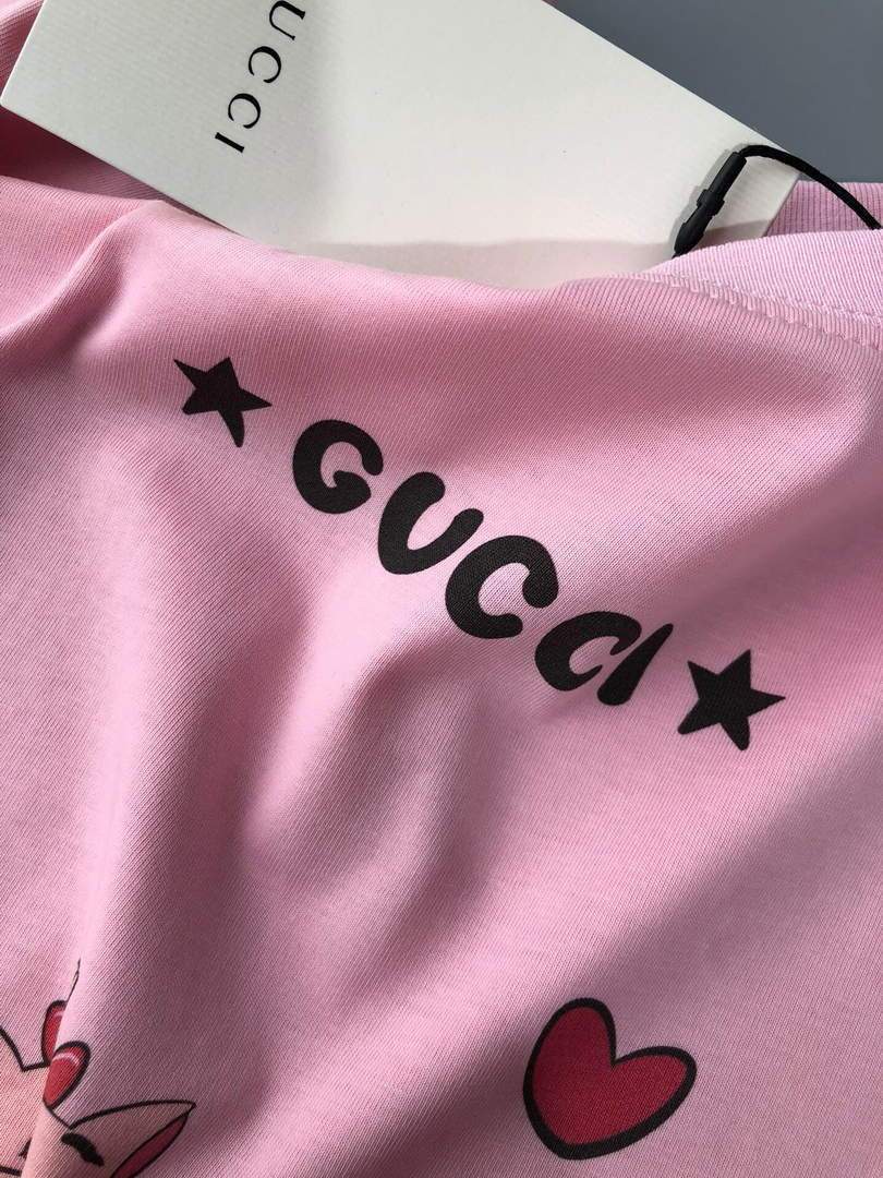 Gucci Women's T-Shirts Designer Gucci Clothing Pink 38093