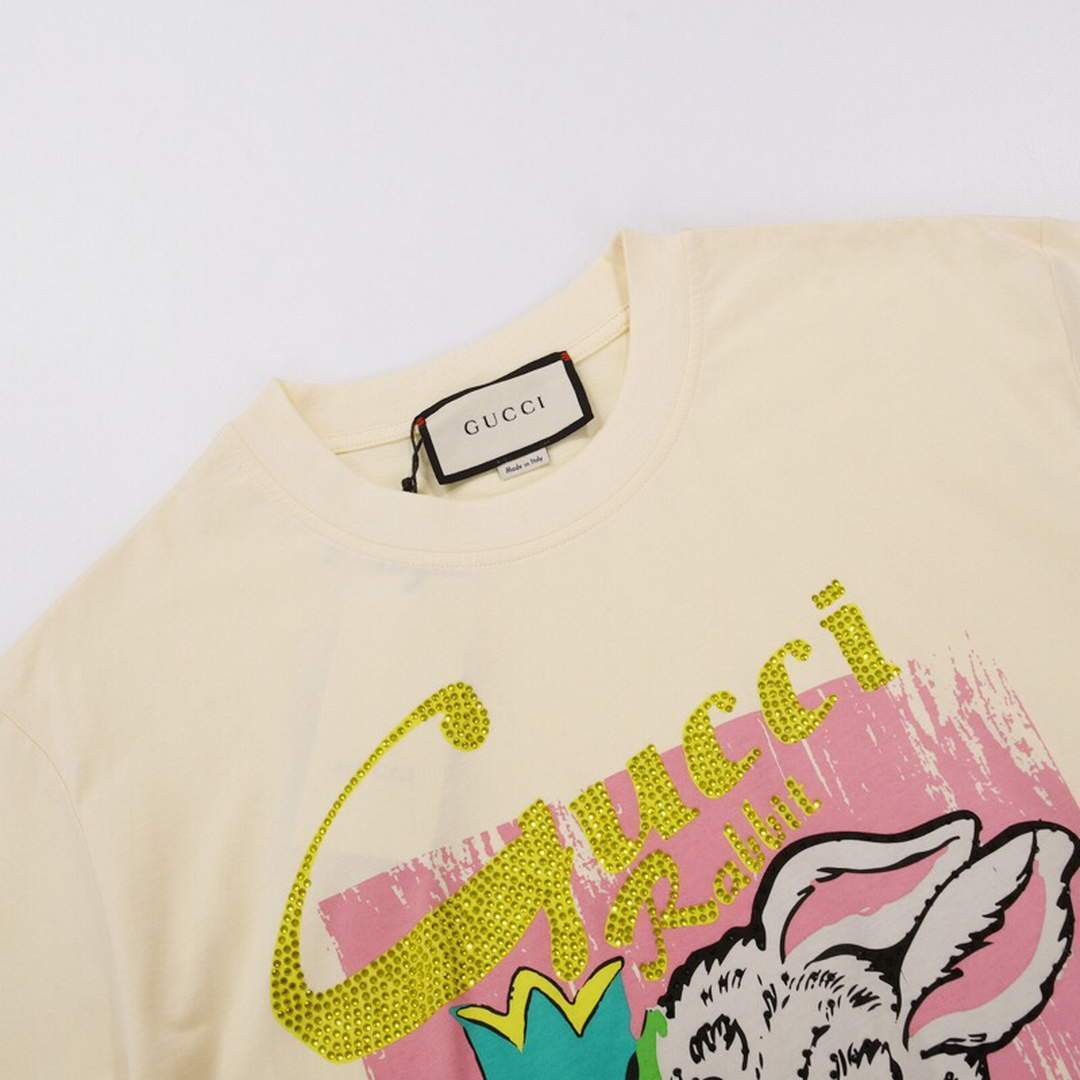 Gucci Women's T-Shirts Designer Gucci Clothing Apricot 38094