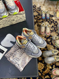 Gucci Women¡¯s Ultrapace R Leather Sneaker 81115 Silver and Gray - luxibagsmall