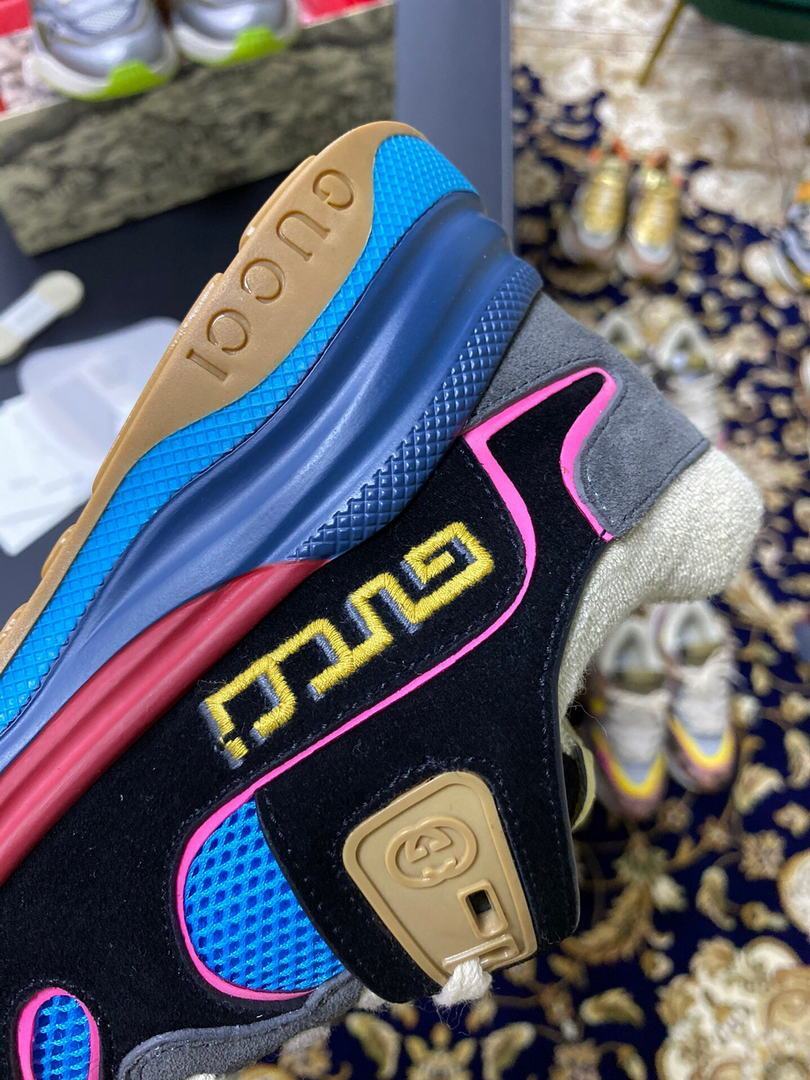 Gucci Women¡¯s Ultrapace R Leather Sneaker 81115 Blue and Black - luxibagsmall