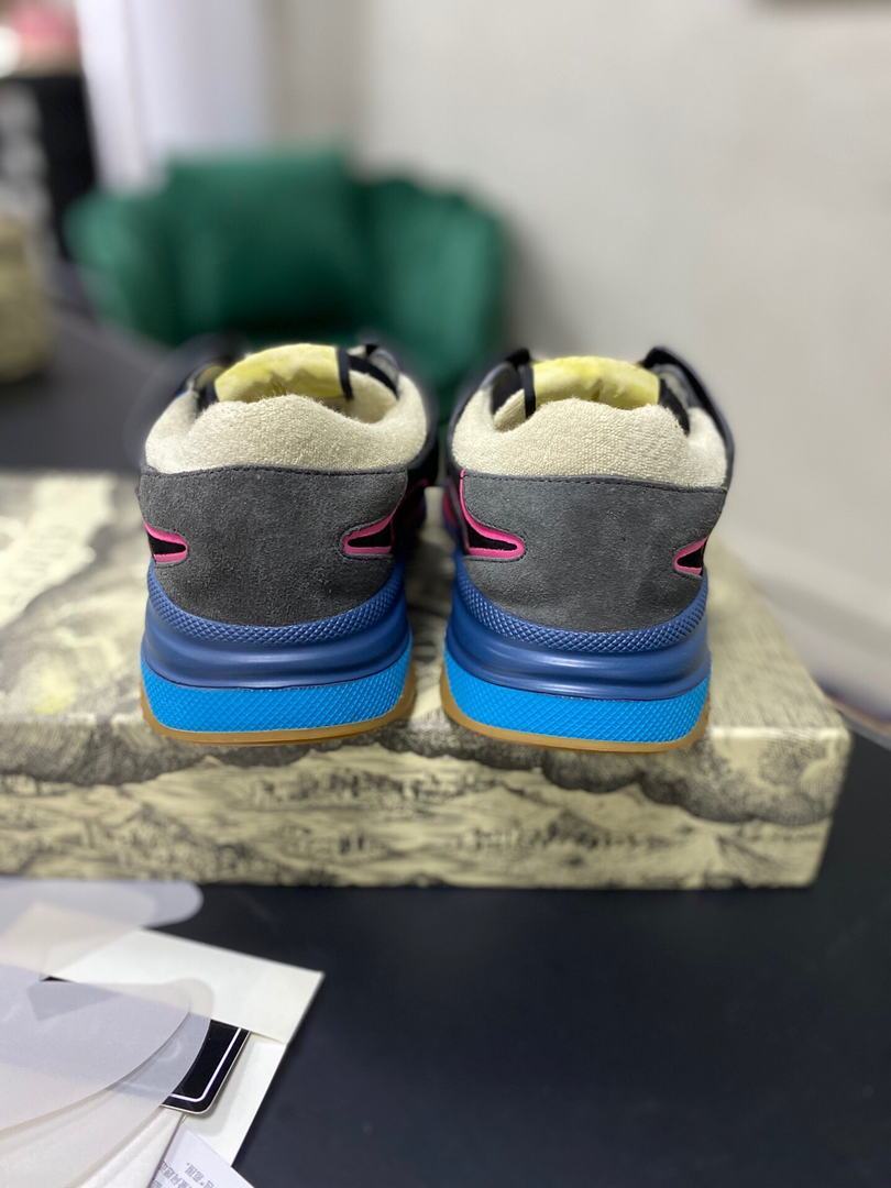 Gucci Women¡¯s Ultrapace R Leather Sneaker 81115 Blue and Black - luxibagsmall