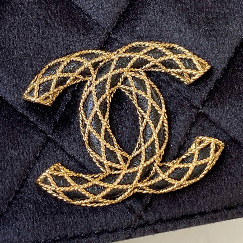 Chanel AP3363 Flap Baguette Bag Velvet Black