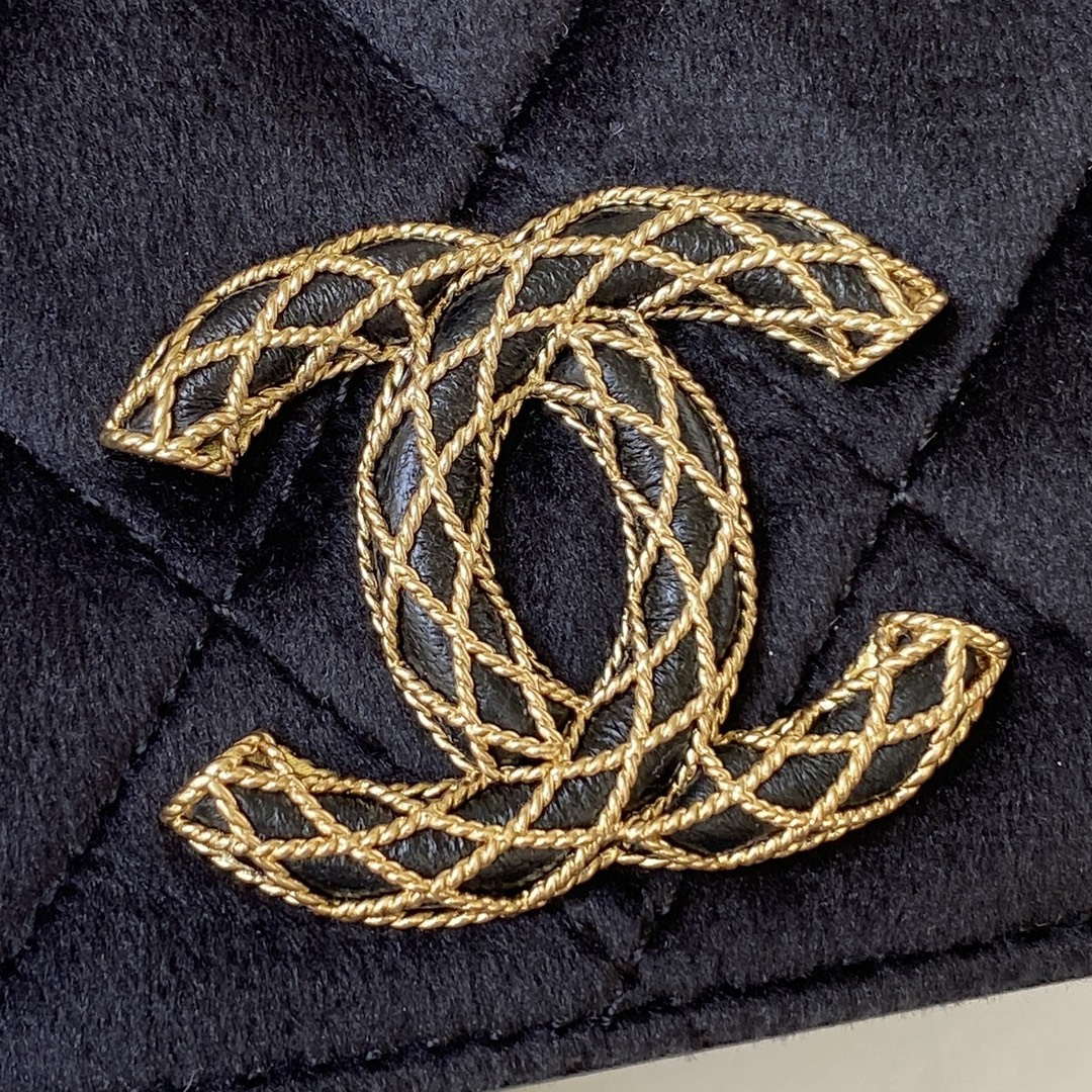 Chanel AP3363 Flap Baguette Bag Velvet Black - Default Title - View 3