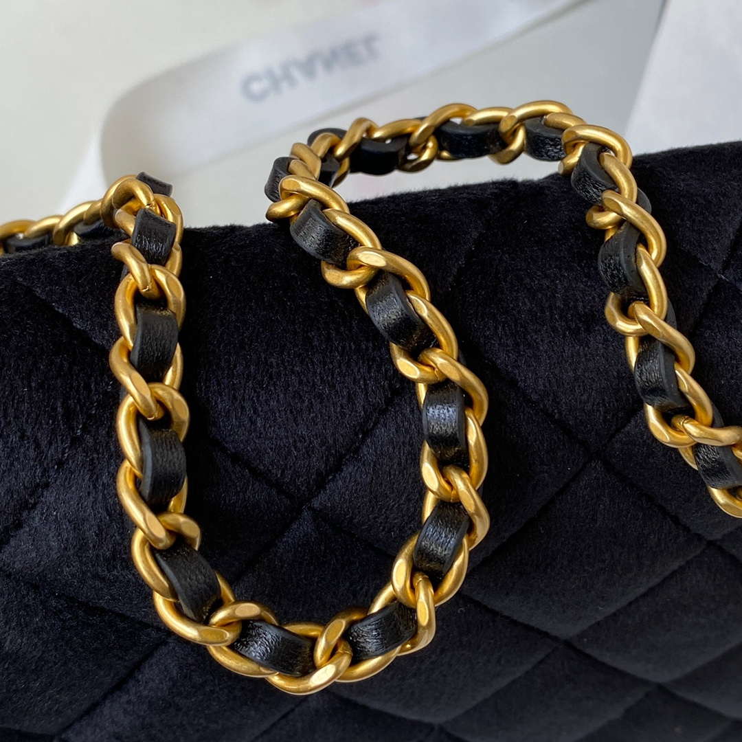 Chanel AP3363 Flap Baguette Bag Velvet Black - Default Title - View 4