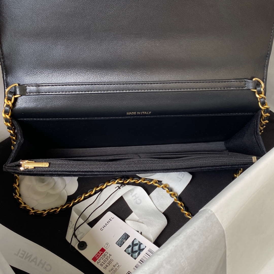 Chanel AP3363 Flap Baguette Bag Velvet Black - Default Title - View 7