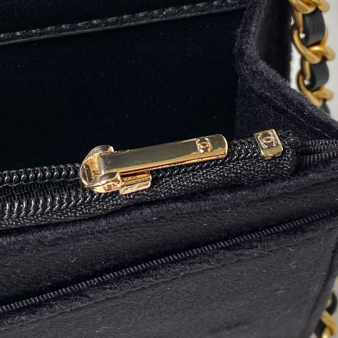 Chanel AP3363 Flap Baguette Bag Velvet Black - Default Title - View 8