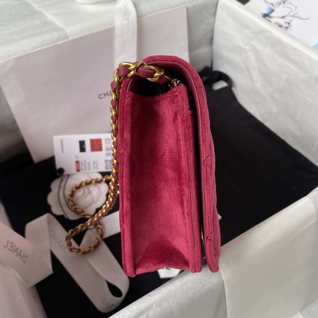 Chanel AP3363 Flap Baguette Bag Velvet Wine Red - Default Title - View 5