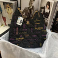 Chanel  Maxi Hobo Bag AS3156 Printed denim gold-tone metal Black - Default Title - View 1