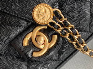 Chanel Small Flap Bag Shiny Calfskin Gold-Tone Metal AS3369 Black - Default Title - View 8