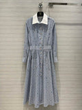 Chanel P73610 Women's Fashion Clothing Striped Dress C58709