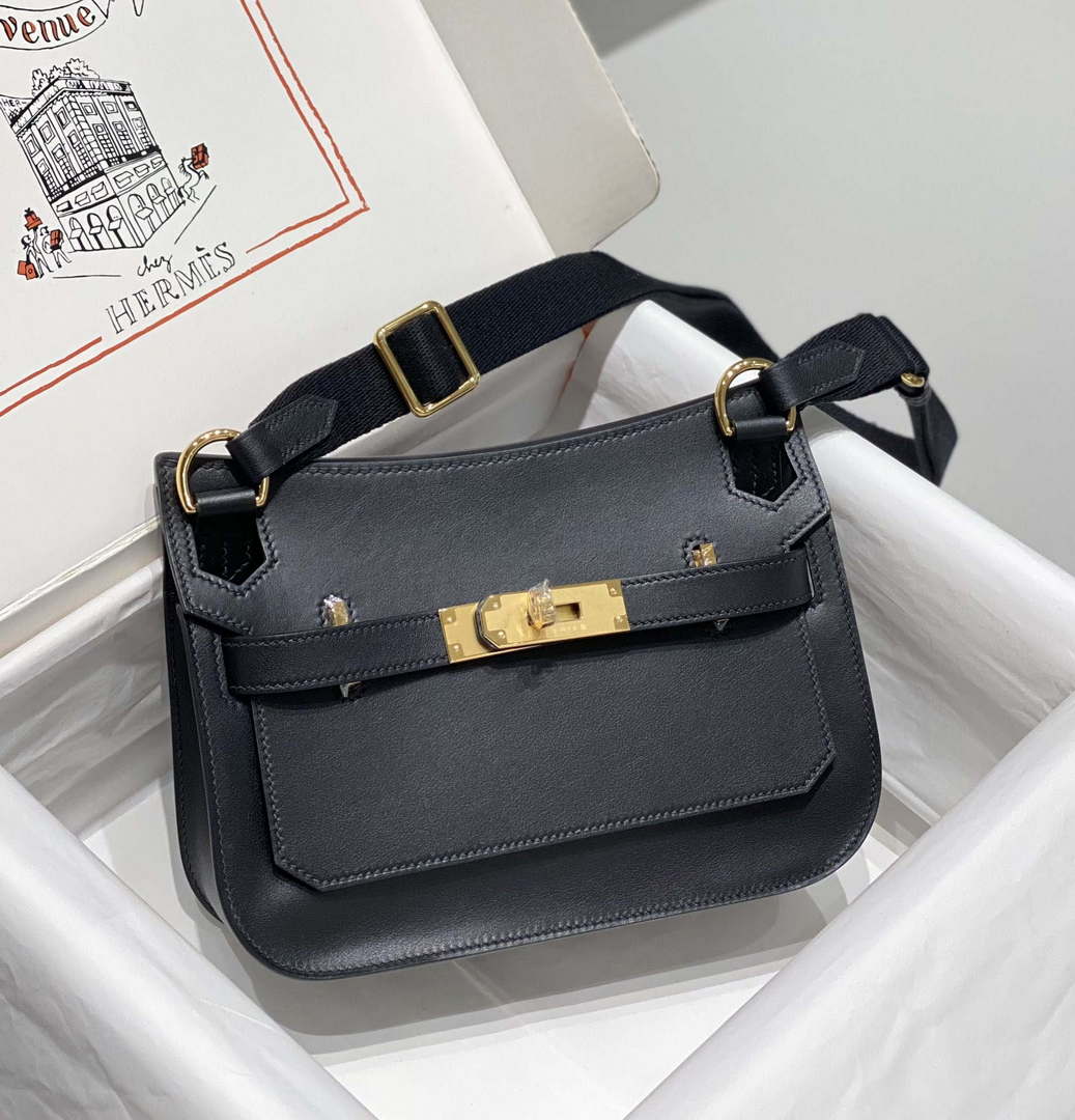 Hermes 316413 Jyspiere Leather Hermes bags Black H900914 - Default Title - View 1