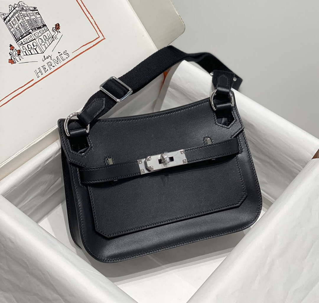 Hermes 316413 Jyspiere Leather Hermes bags Black H900915
