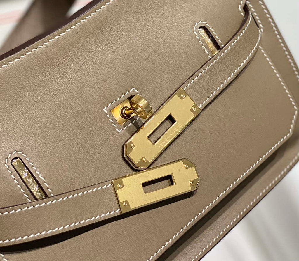 Hermes 316413 Jyspiere Leather Hermes bags Elephant gray H900912