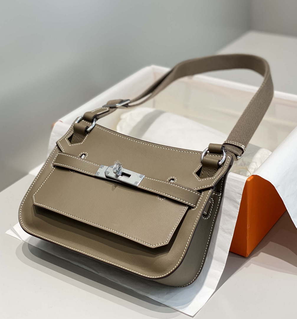 Hermes 316413 Jyspiere Leather Hermes bags Elephant gray H900913