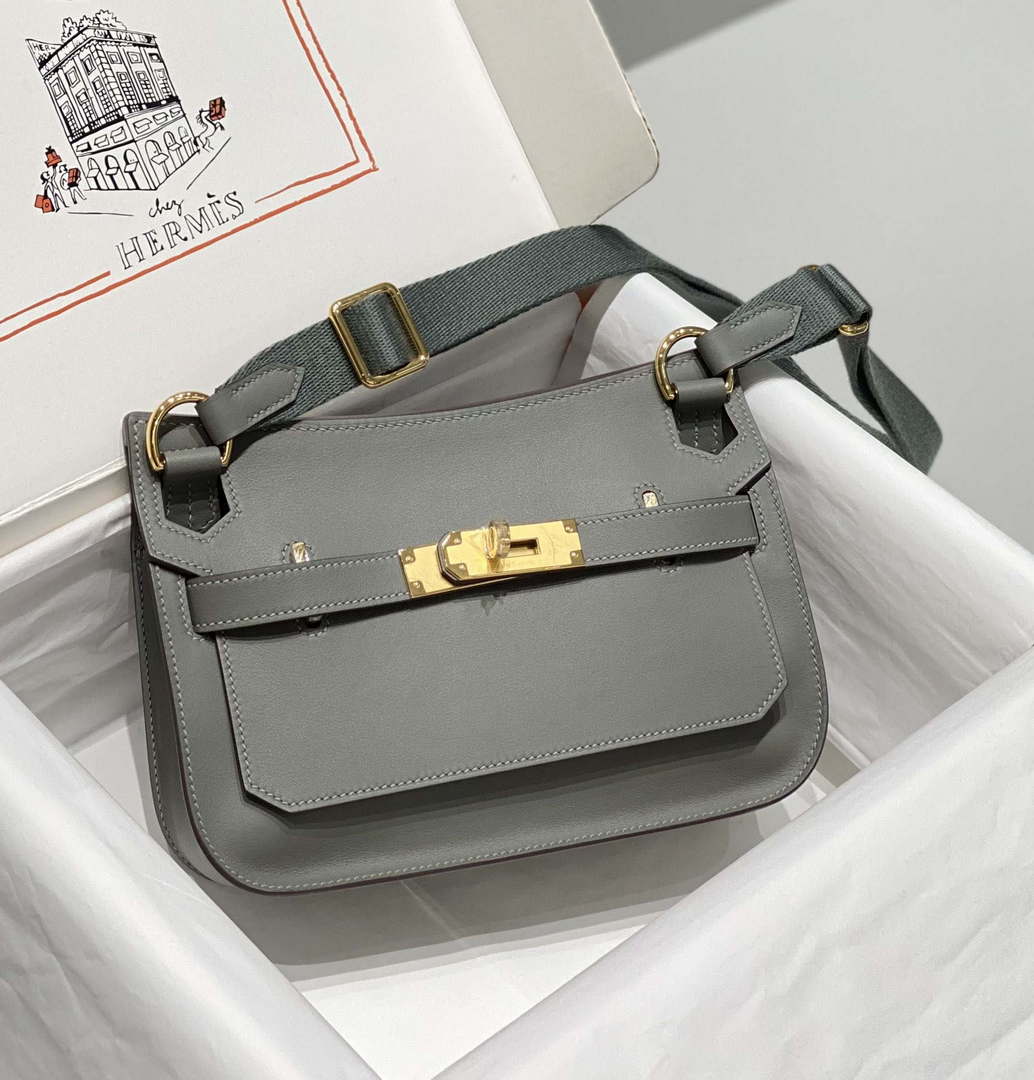 Hermes 316413 Jyspiere Leather Hermes bags Gray h900920 - Default Title - View 1