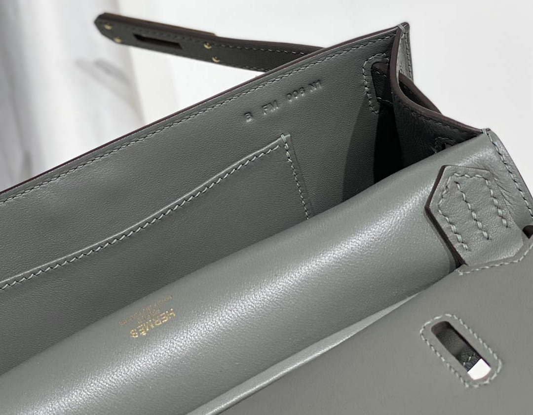 Hermes 316413 Jyspiere Leather Hermes bags Gray h900920 - Default Title - View 9