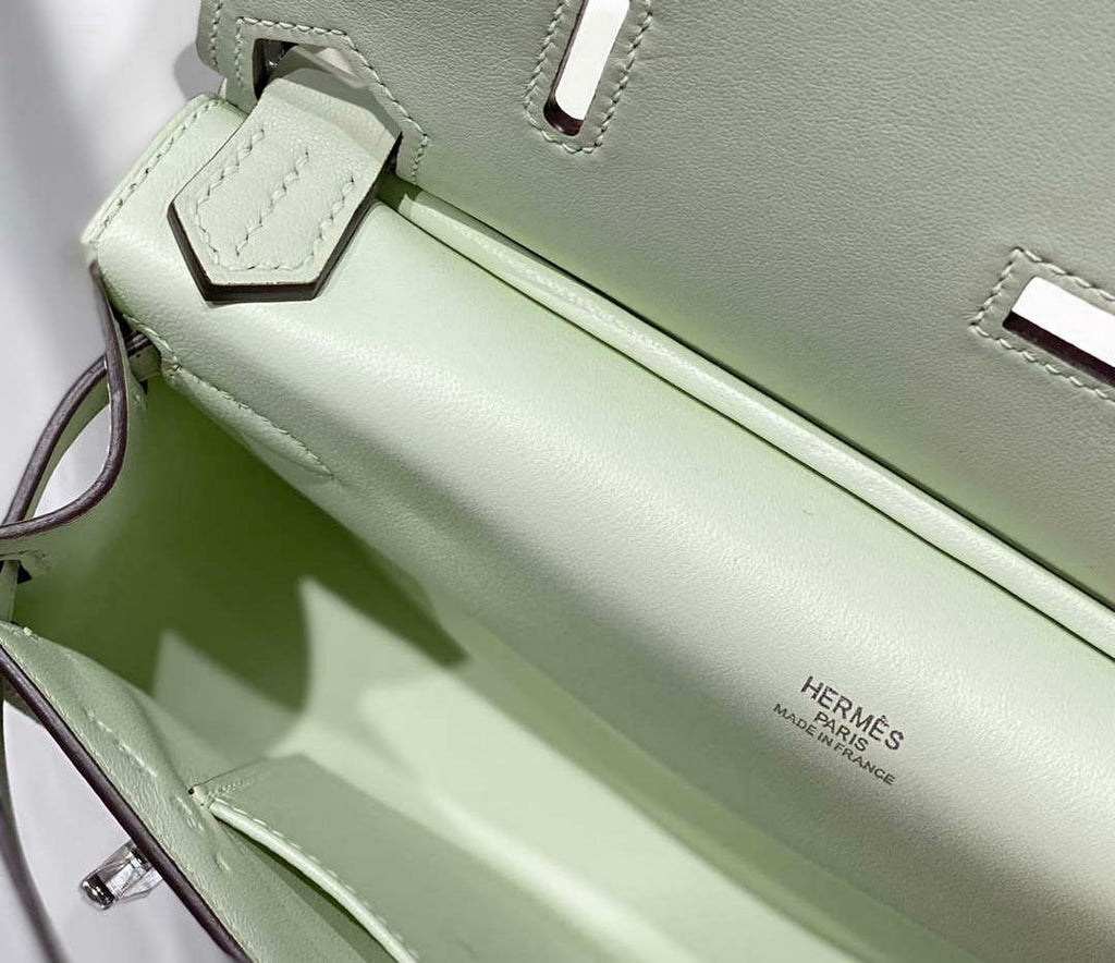 Hermes 316413 Jyspiere Leather Hermes bags Light Green H900919