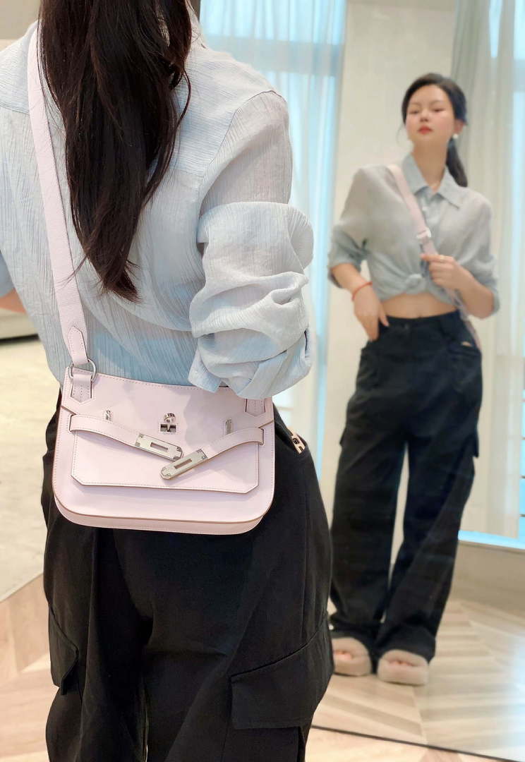 Hermes 316413 Jyspiere Leather Hermes bags Pink H900916