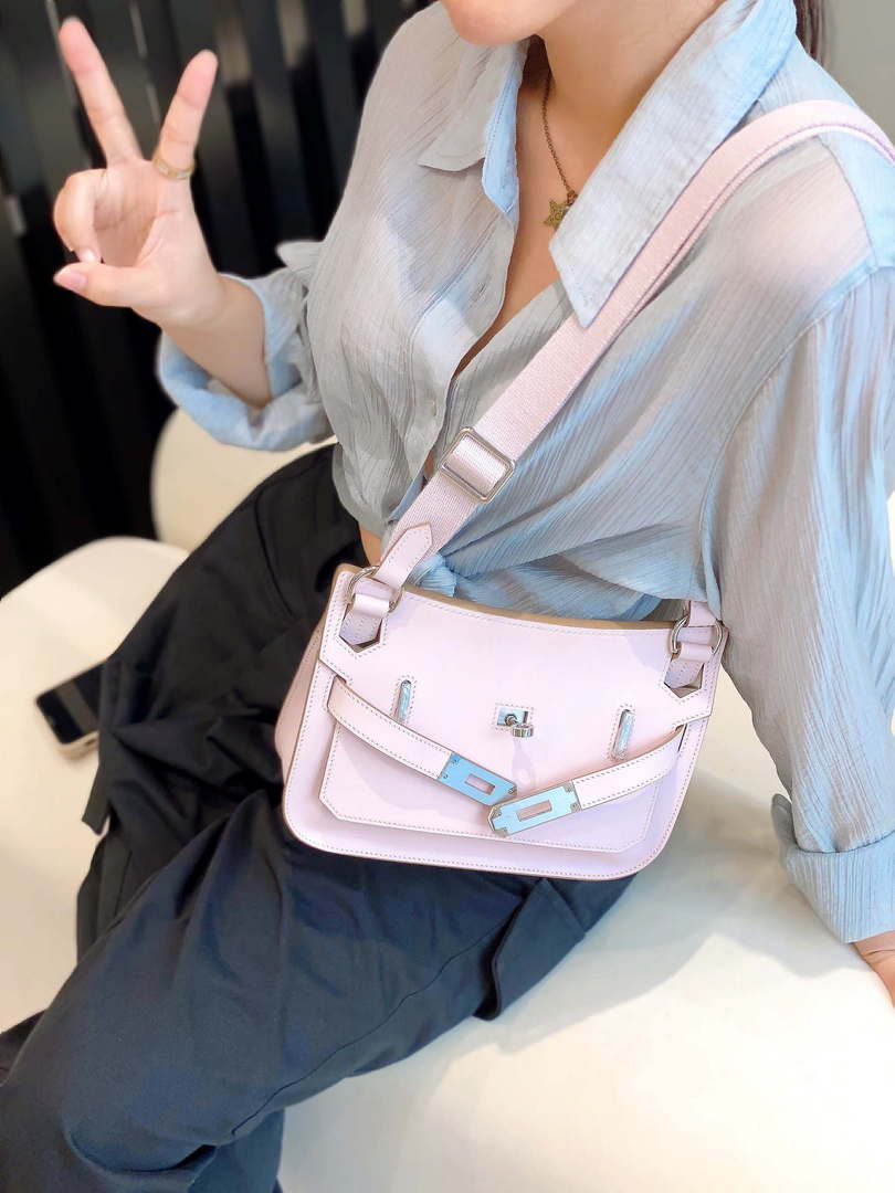 Hermes 316413 Jyspiere Leather Hermes bags Pink H900916
