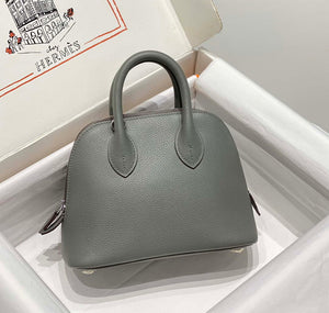 Hermes 316419 Bolide 1923 Mini Leather Bag Elephant Gray H900966 - Default Title - View 1