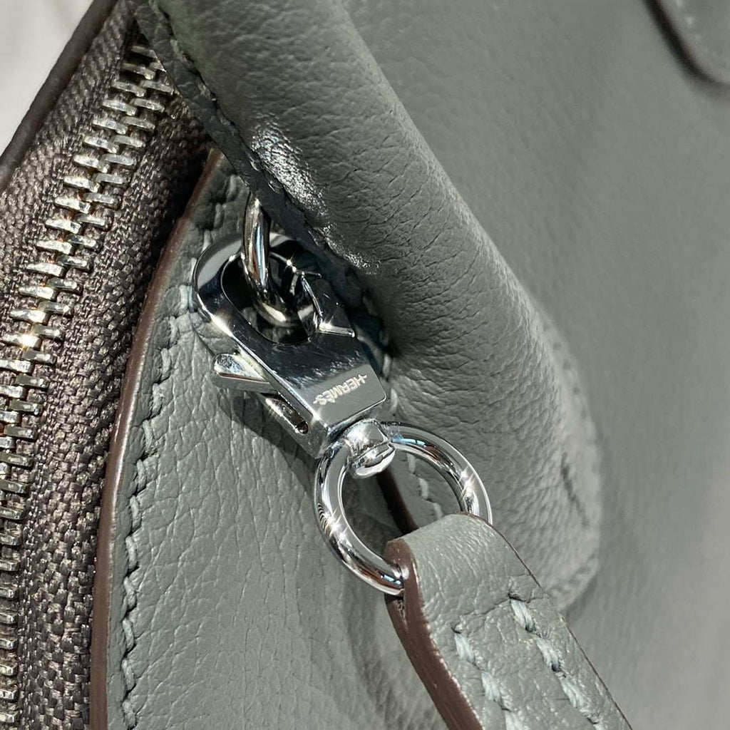 Hermes 316419 Bolide 1923 Mini Leather Bag Elephant Gray H900966