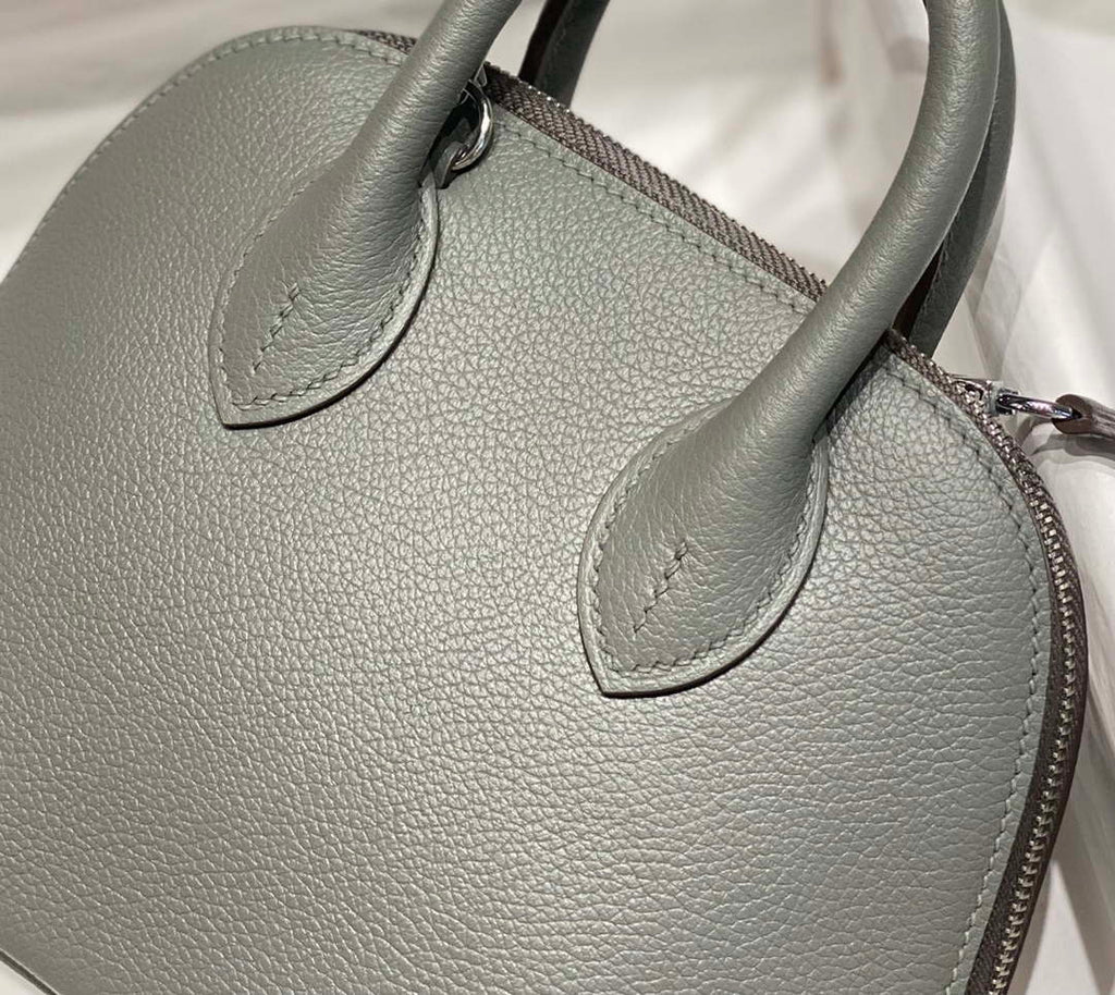 Hermes 316419 Bolide 1923 Mini Leather Bag Elephant Gray H900966
