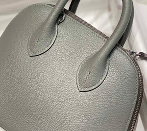 Hermes 316419 Bolide 1923 Mini Leather Bag Elephant Gray H900966 - Default Title - View 6