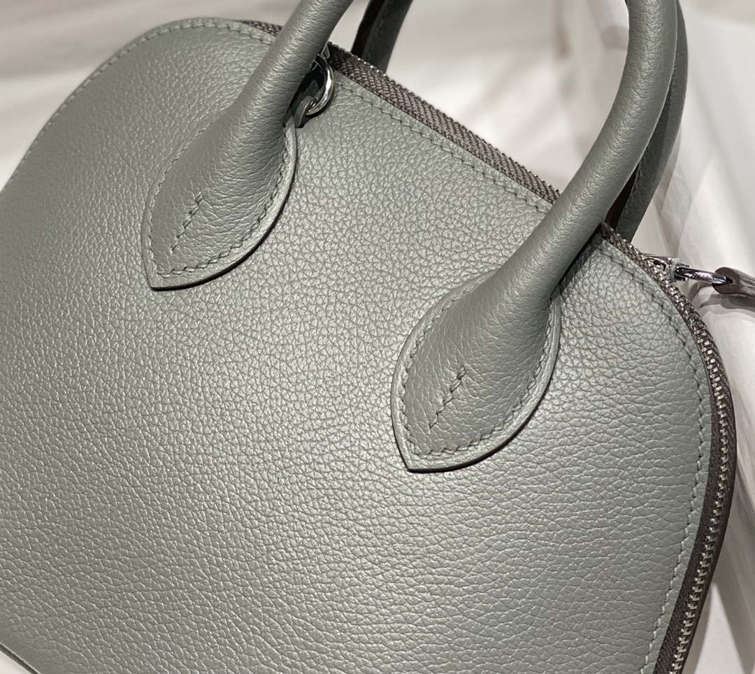 Hermes 316419 Bolide 1923 Mini Leather Bag Elephant Gray H900966