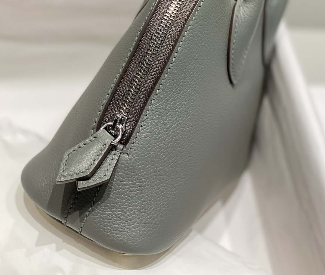Hermes 316419 Bolide 1923 Mini Leather Bag Elephant Gray H900966 - Default Title - View 7