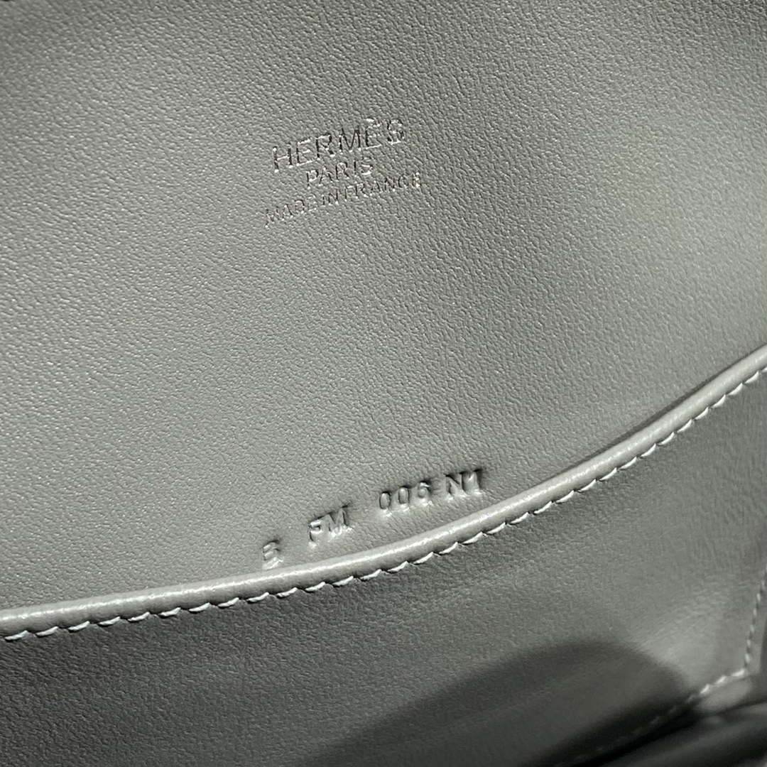 Hermes 316419 Bolide 1923 Mini Leather Bag Elephant Gray H900966