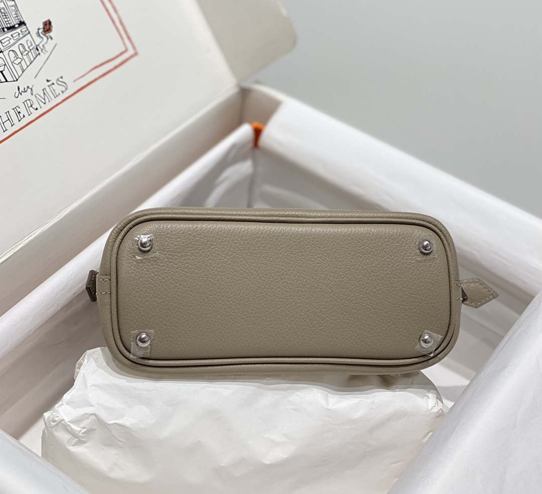 Hermes 316419 Bolide 1923 Mini Leather Bag Gray H900965 - Default Title - View 5